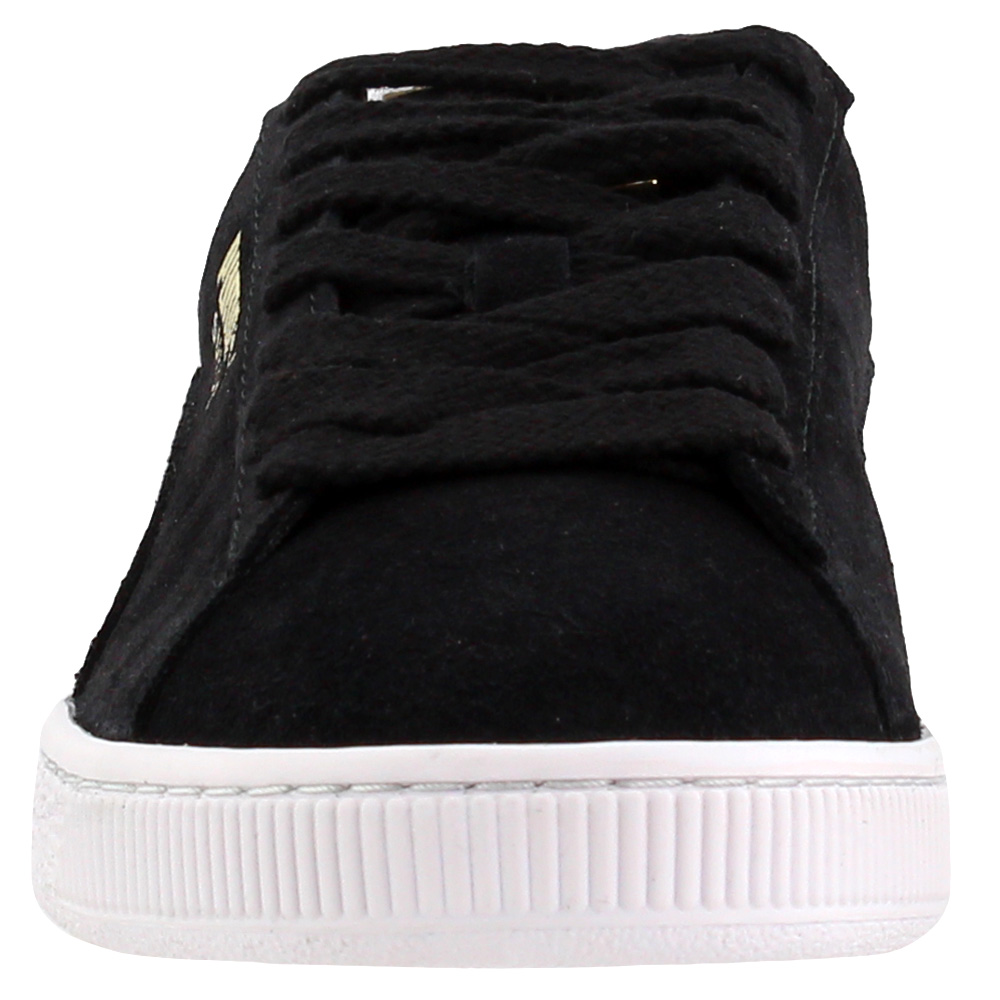 suede classic metal badge sneakers