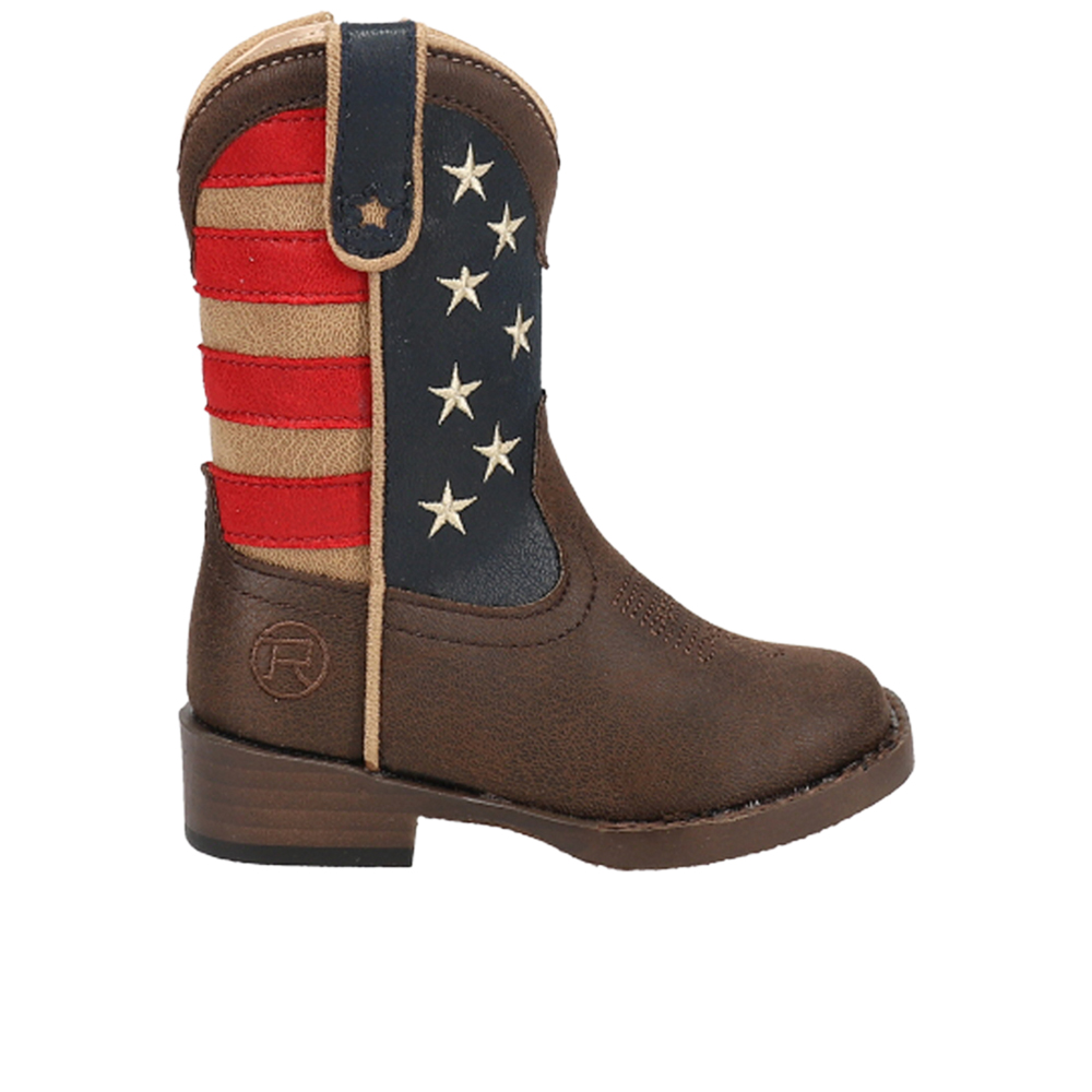 Roper American Patriot Square Toe Cowboy Toddler Girls Blue  display picture 1