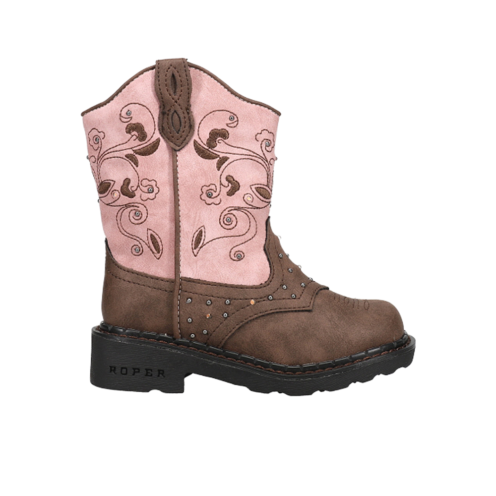 Roper Saddle Light Round Toe Cowboy Boots (Little Kid-Big Kid)