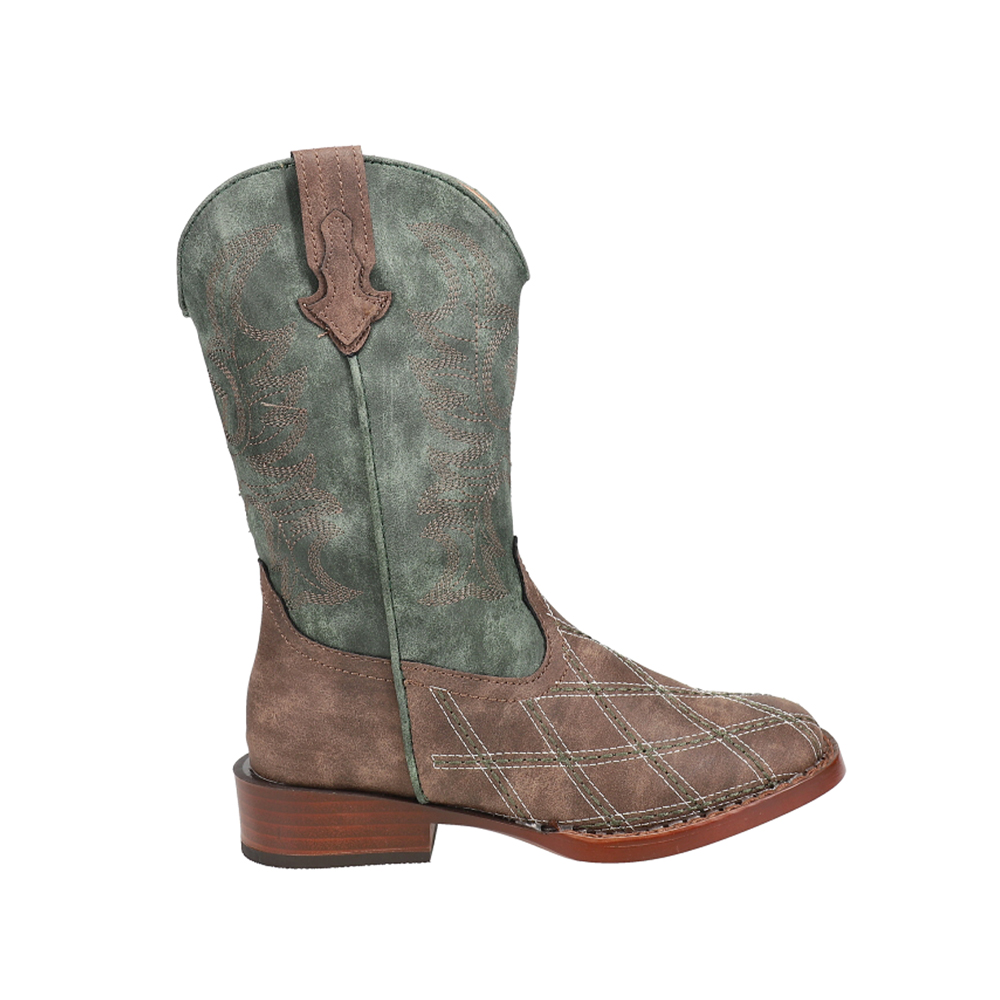 Roper Cross Cut Western Boots Brown- Boys- Size 3 M Roper Cross Cut Western Boots Brown- Boys- Size 3 M