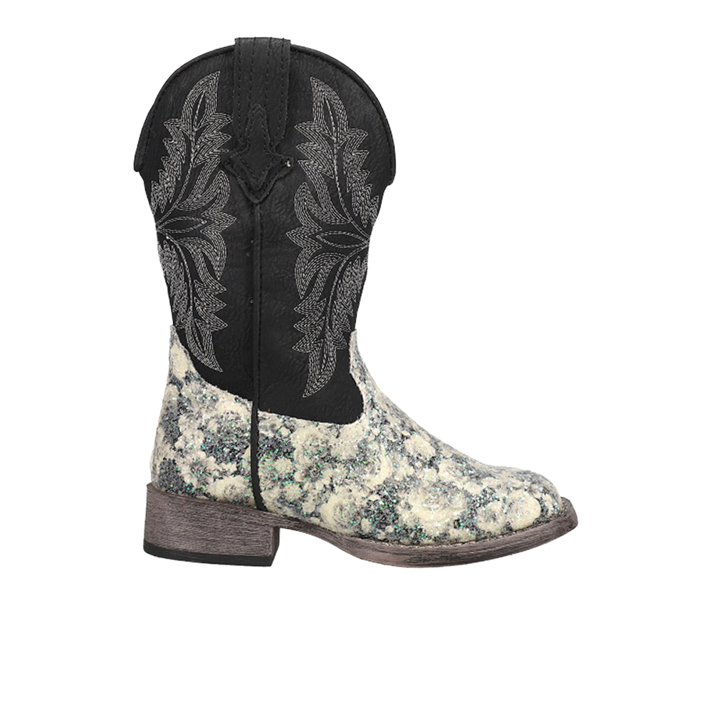Roper Claire Floral Square Toe Cowboy Boots (Little Kid-Big Kid)