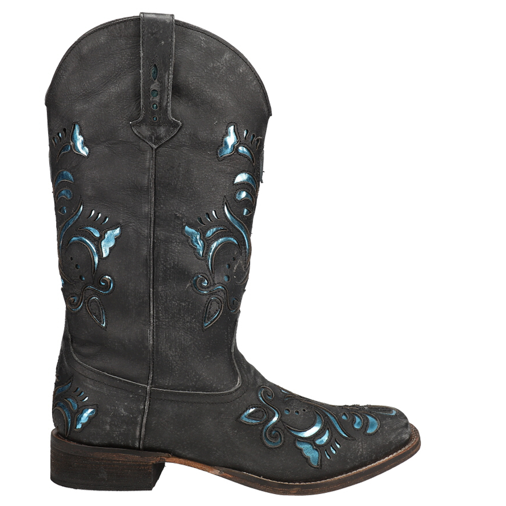 black and blue cowgirl boots