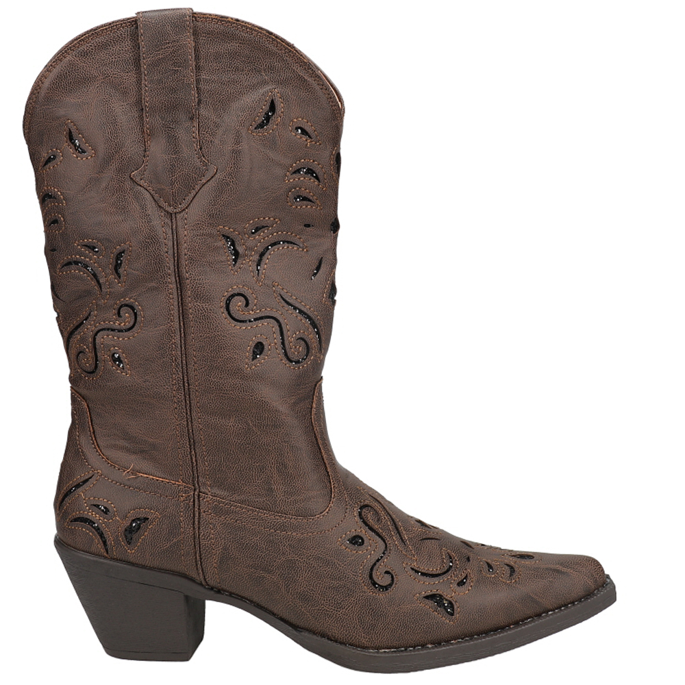 roper women's glitter underlay western boots