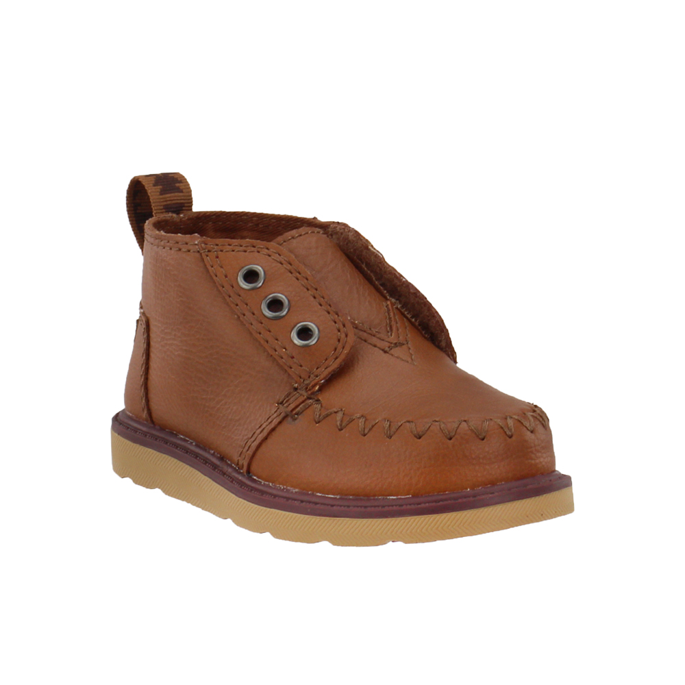 Tiny Toms: Brown Synthetic Leather Chukka Boots