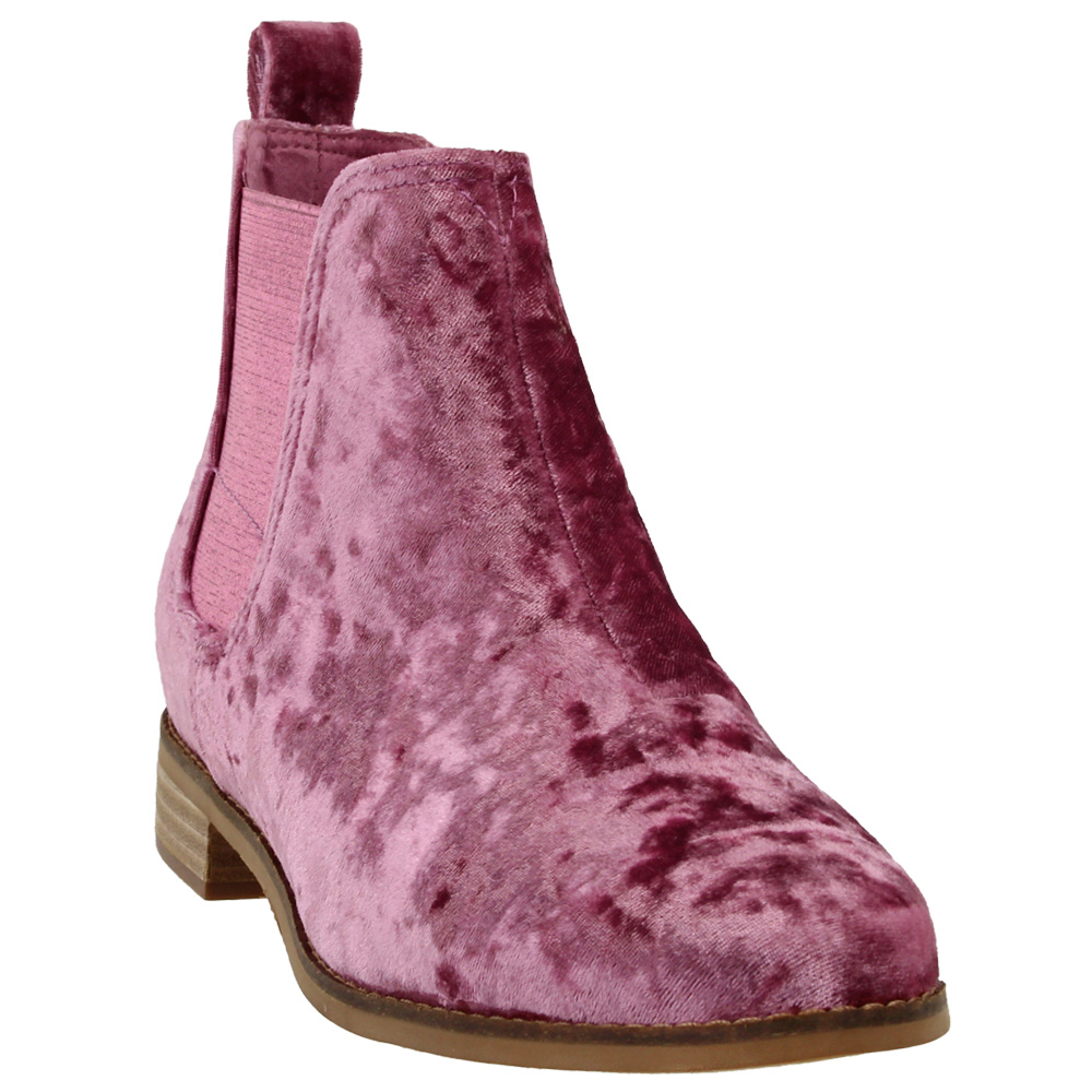 toms pink velvet boots