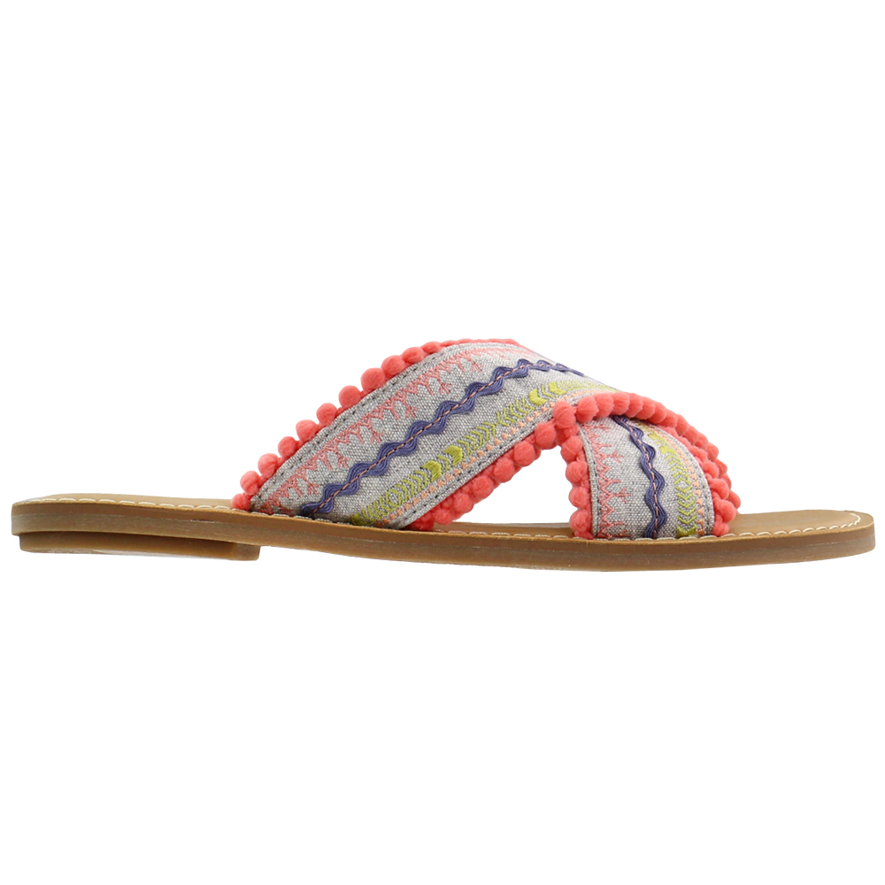 striped flat sandals