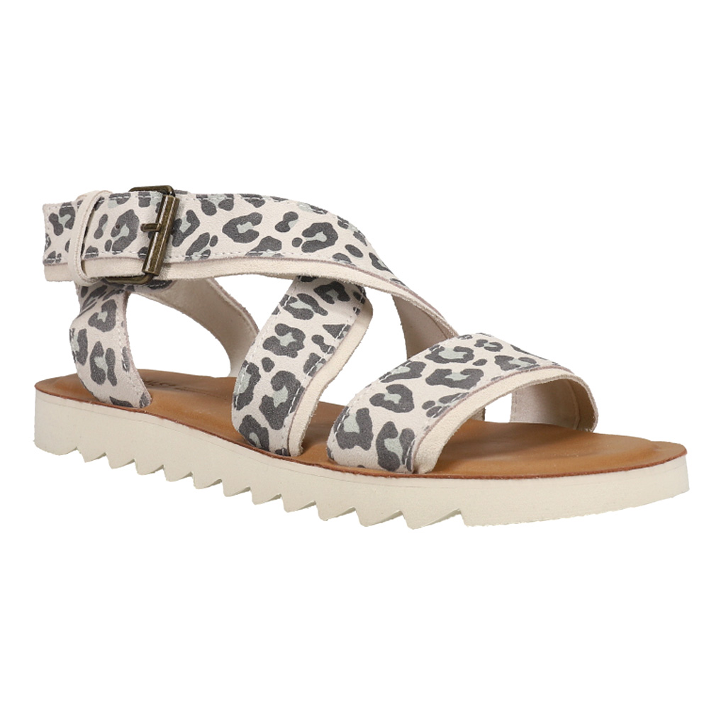 white leopard sandals