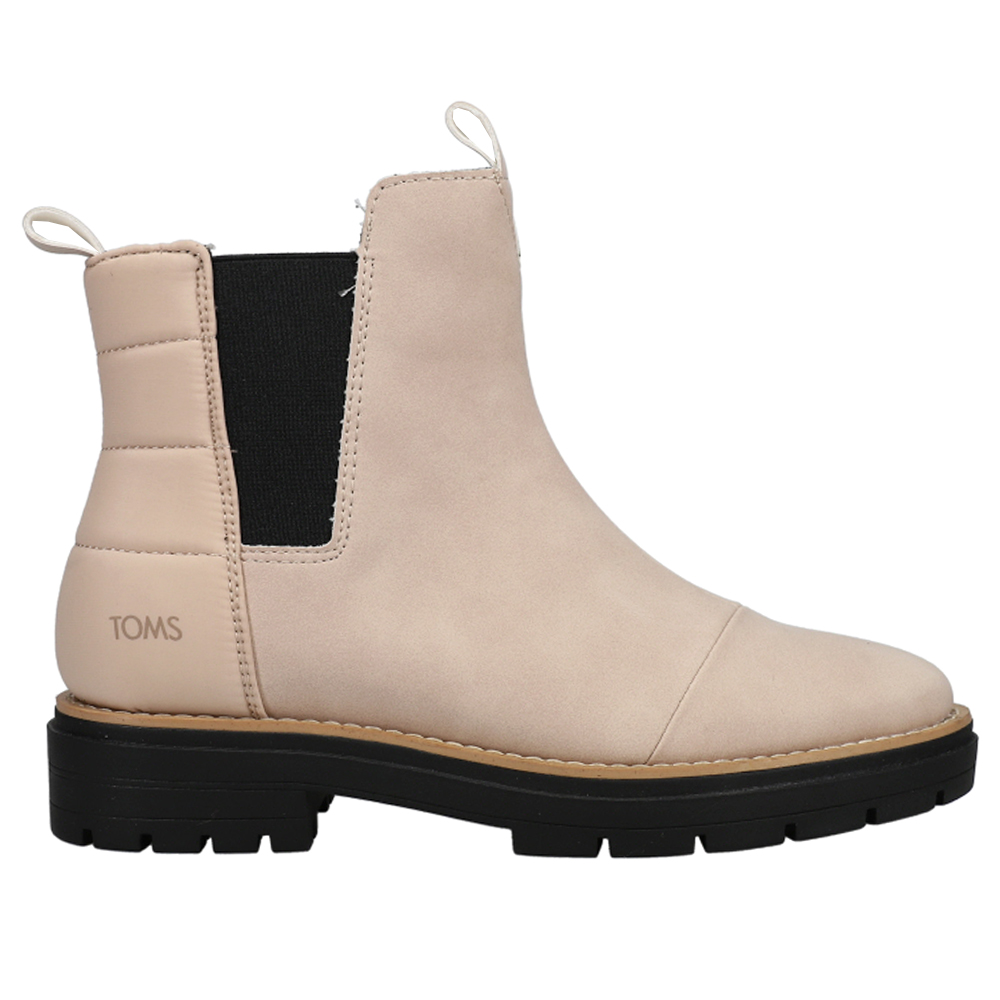 beige round toe chelsea boot