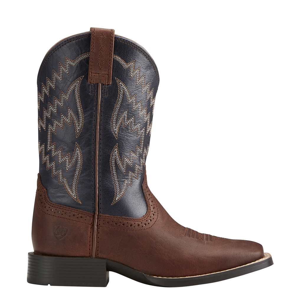 Shop Brown Boys Ariat Tycoon Square Toe Cowboy Boots (Toddler-Little Kid)