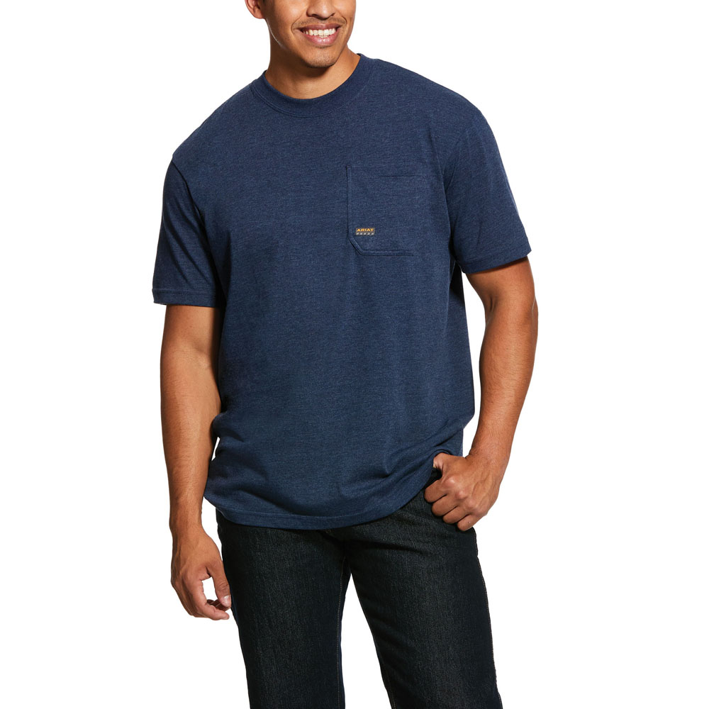 Ariat Rebar Хлопковая прочная американская мужская футболка с круглым вырезом и коротким рукавом, размер футболки