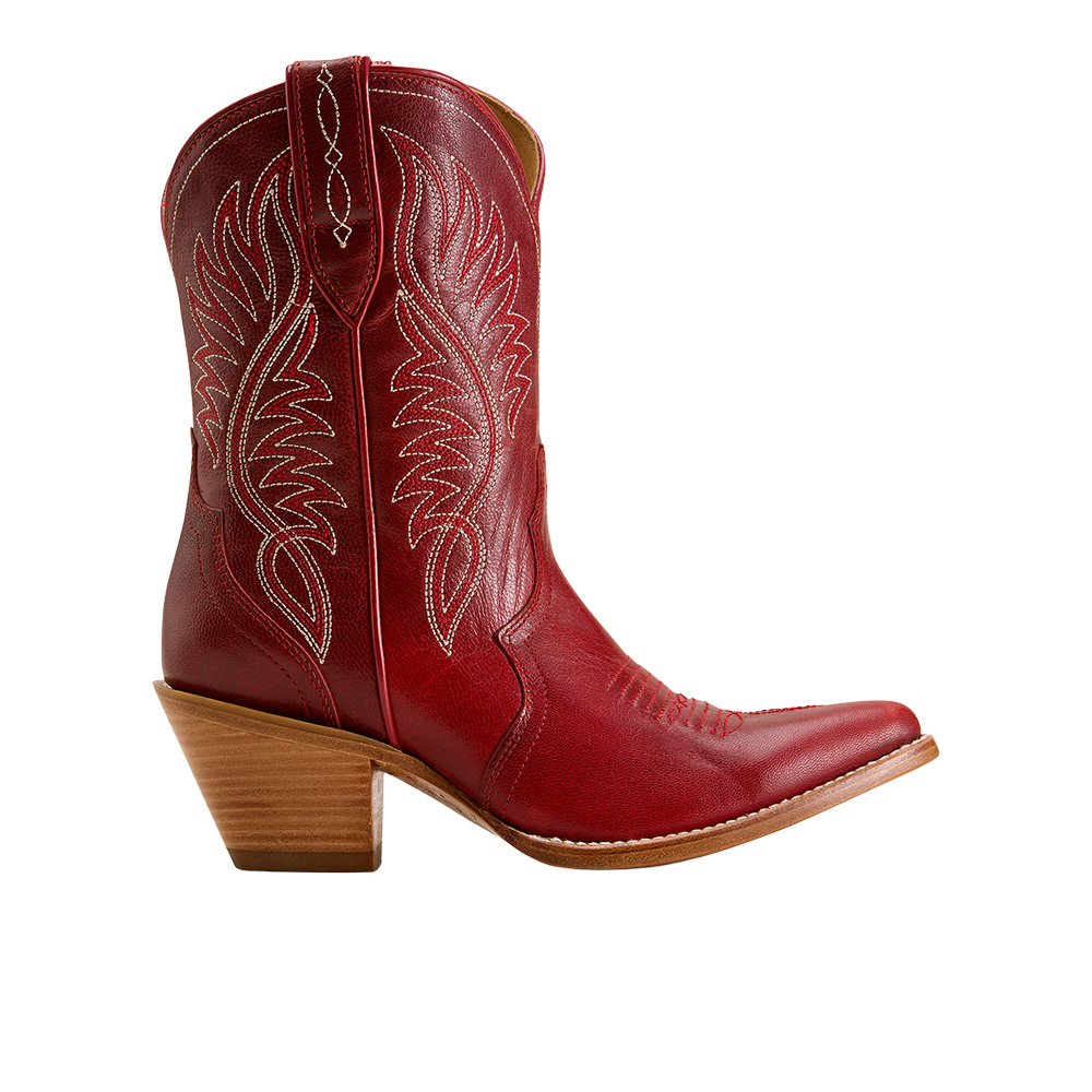Women's Julietta J Toe Cowgirl Boots in Red Alert Premium Full-Grain Leather, Size: 8 B / Medium by Ariat