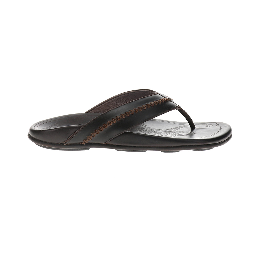 OluKai Men's Mea Ola Flip Flop, Size 10, Dark Java/Dark Java Brown