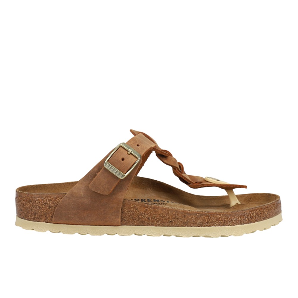 Birkenstock Gizeh Braided Leather Thong Sandal - Tan - 7/7.5