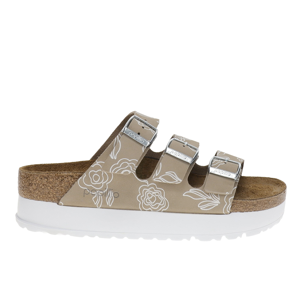 Birkenstock Papillo Florida Flex Nubuck Sandal - Ivory/Off White - 5/5.5