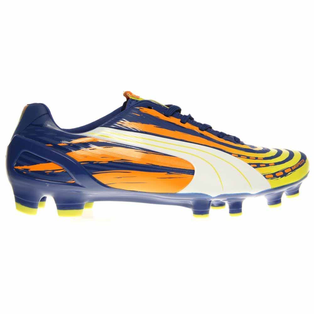 Puma EvoSPEED 2.2 Graphic Firm Ground Soccer Cleats Yellow Mens Lace Up Athletic | Shoe Bacca