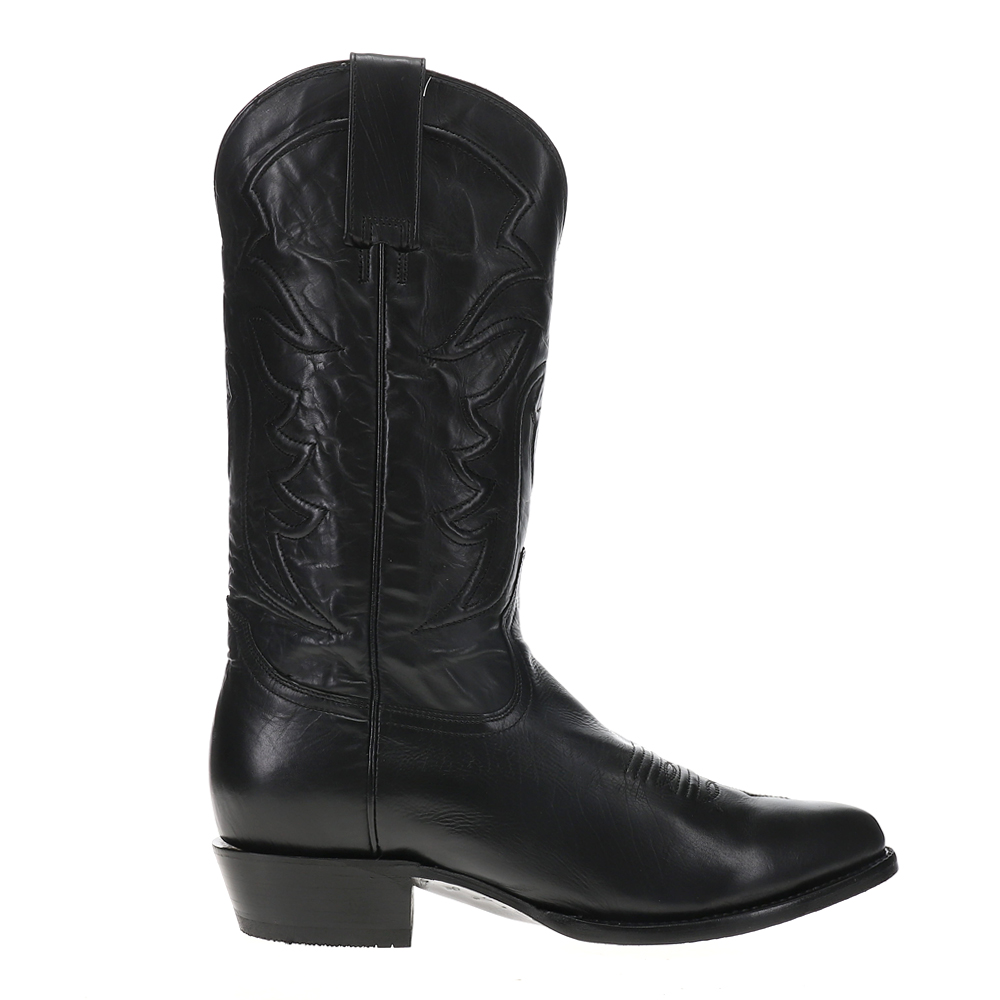 Stetson Ames Embroidered Round Toe Pull On Cowboy Boots