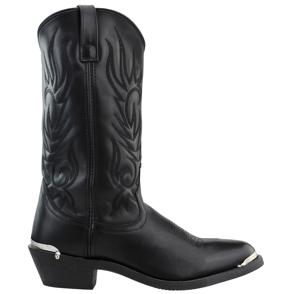 10.5 D US Laredo Men's Black Leather Mccomb Western Cowboy Boot with Round Toe 