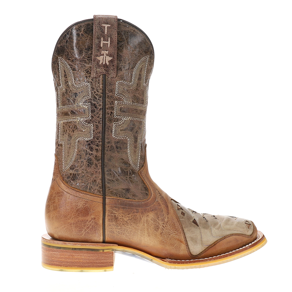 Shop Brown Mens Tin Haul High Roller Square Toe Cowboy Boots