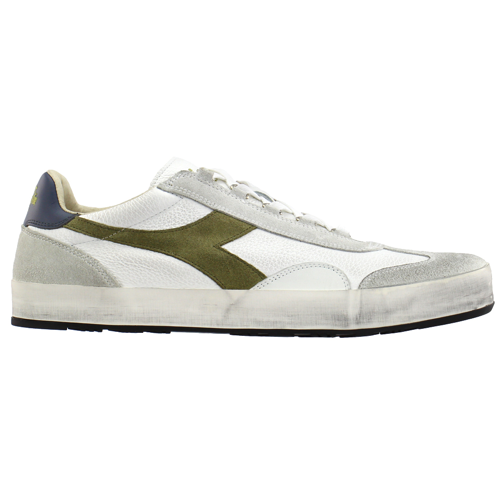 Diadora B.Original H Leather Dirty Lace Up Sneakers White Mens Lace Up, Lifestyle Sneakers | Shoe Bacca