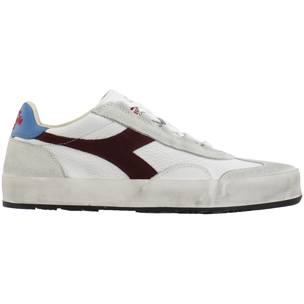 Diadora B.Original H Leather Dirty Lace Up Sneakers White Mens Lace Up, Lifestyle Sneakers | Shoe Bacca
