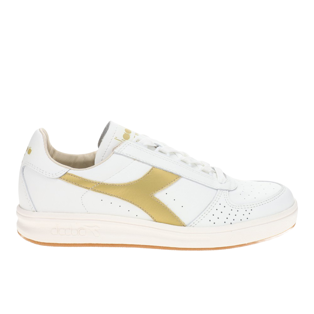 diadora B.Elite H Italia Sport Perforated Lace Up Mens White