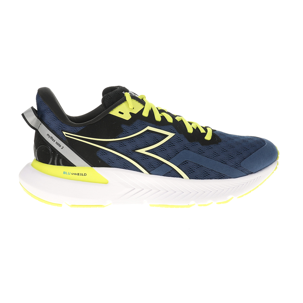 diadora Mythos Blushield Volo 3 Running Mens Blue Sneakers