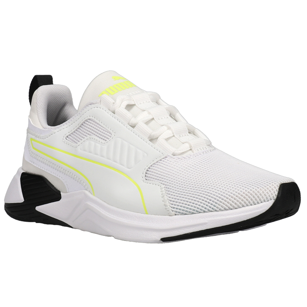 puma training disperse xt trainers in white and yellow