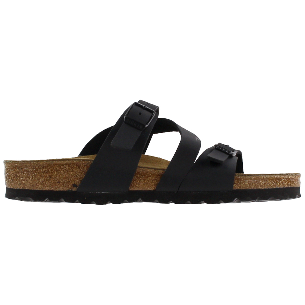 Birkenstock Salina Birko Flor Footbed Sandal Black Womens Slide Sandals