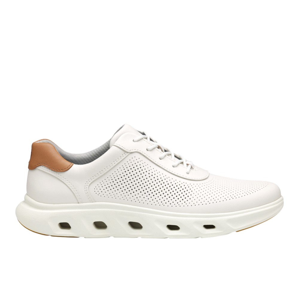 Johnston & Murphy Men's Reactivate U-Throat Sneaker - White full grain