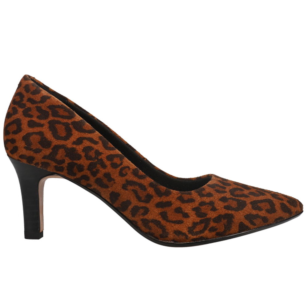 clarks heels leopard