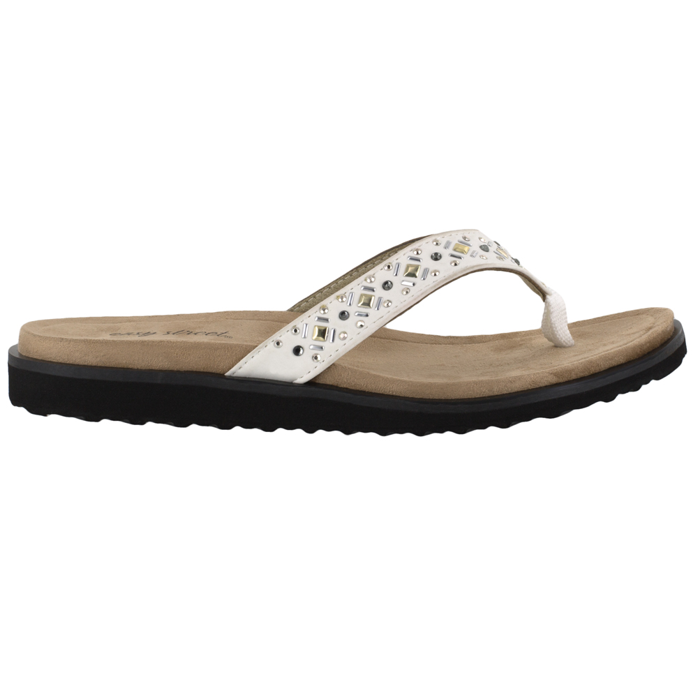 easy street white sandals