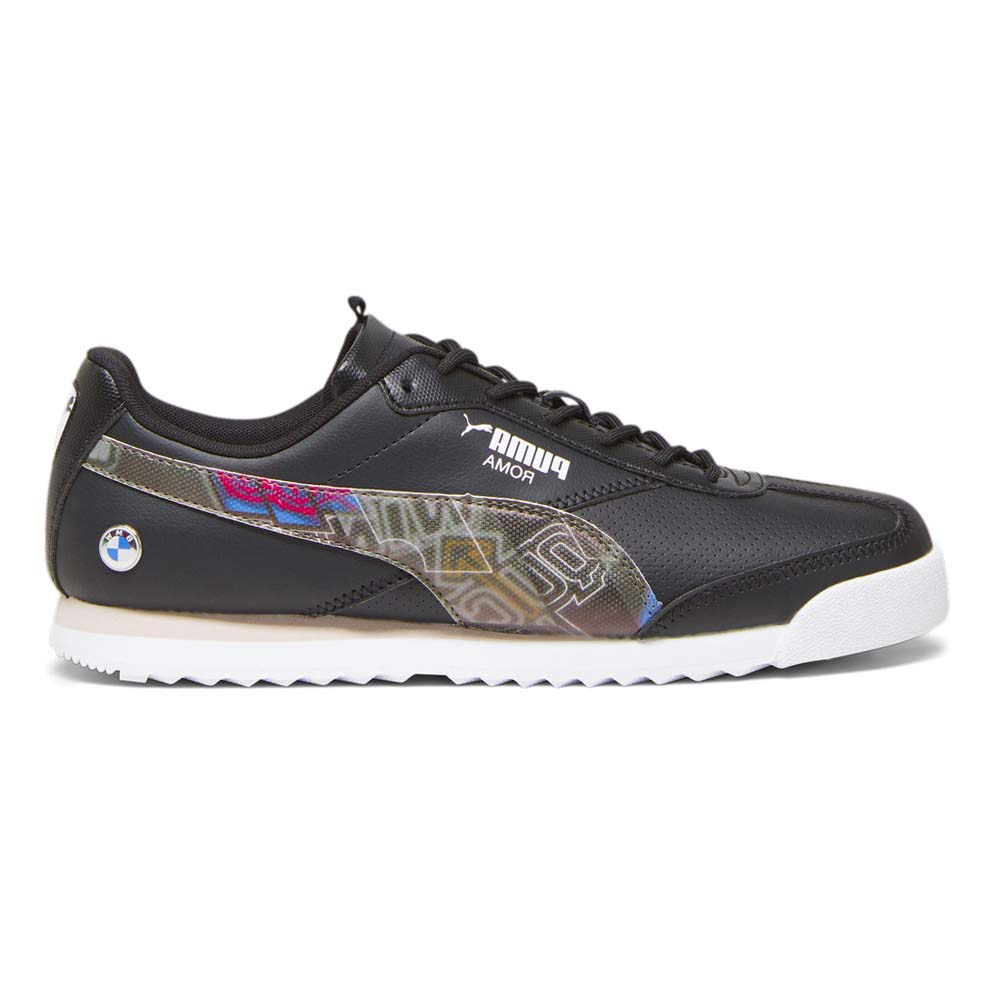 ムニムニ PUMA Bmw Mms Roma Via Lace Up Mens Black Sneakers Casual
