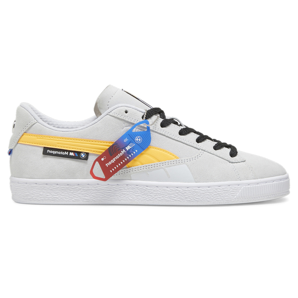Puma Bmw Mms Suede Lace Up Mens Grey Sneakers Casual Shoes