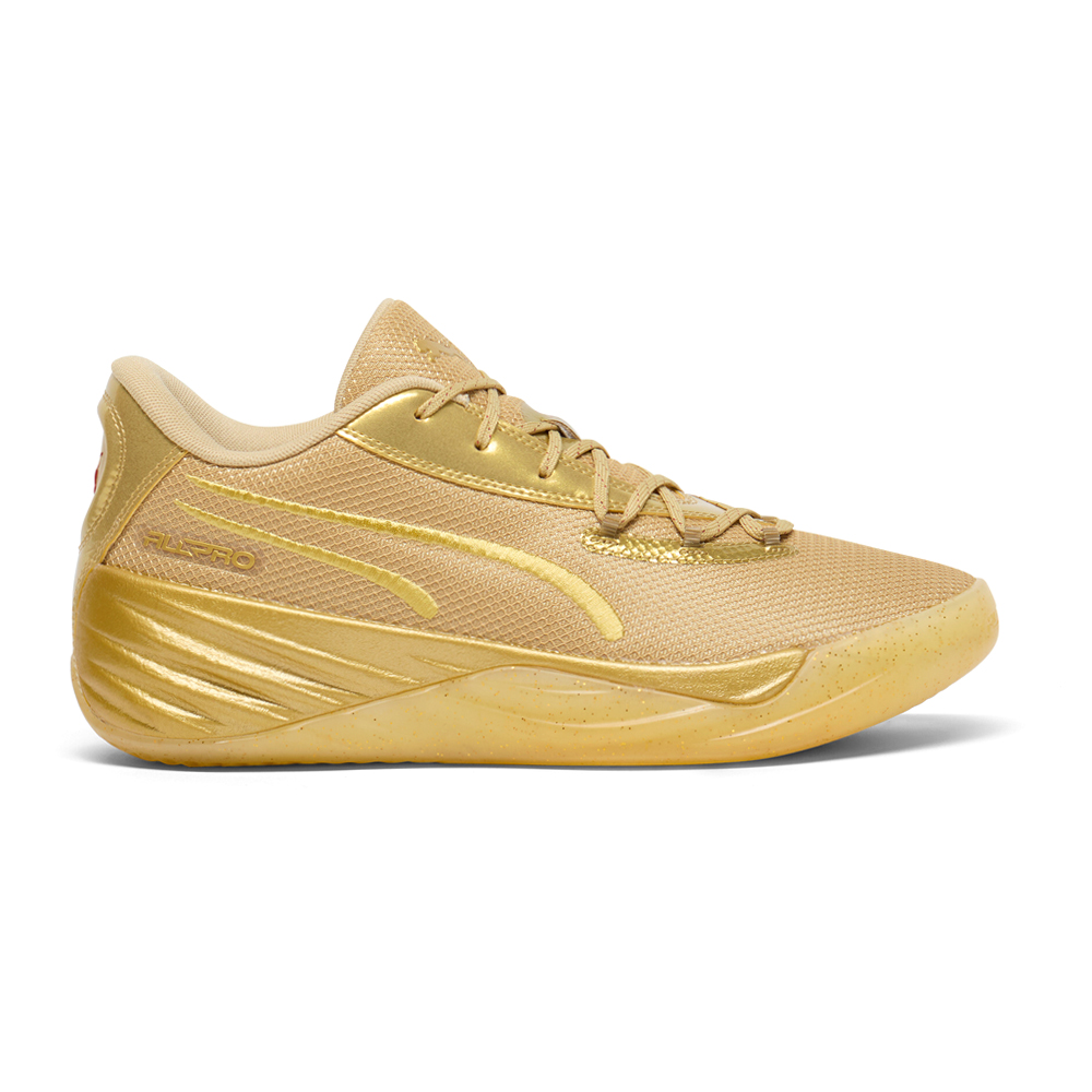 PUMA All Pro Nitro Gold Rush Basketball Mens Gold Sneakers