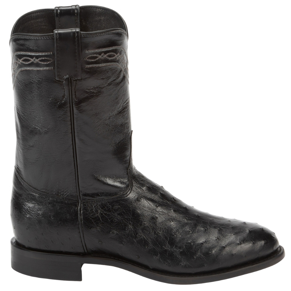 Justin Boots Black Full Quill Ostrich 10in