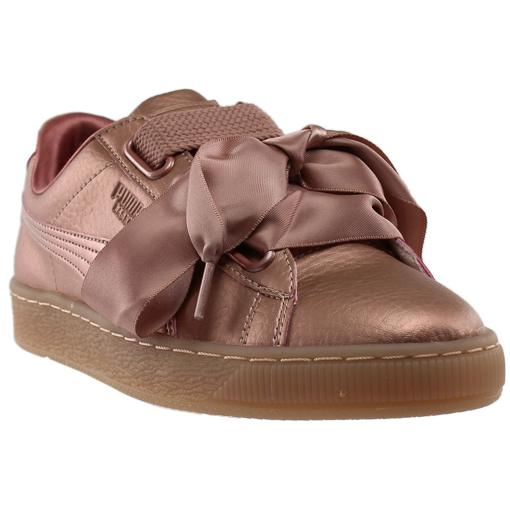 puma basket heart copper rose