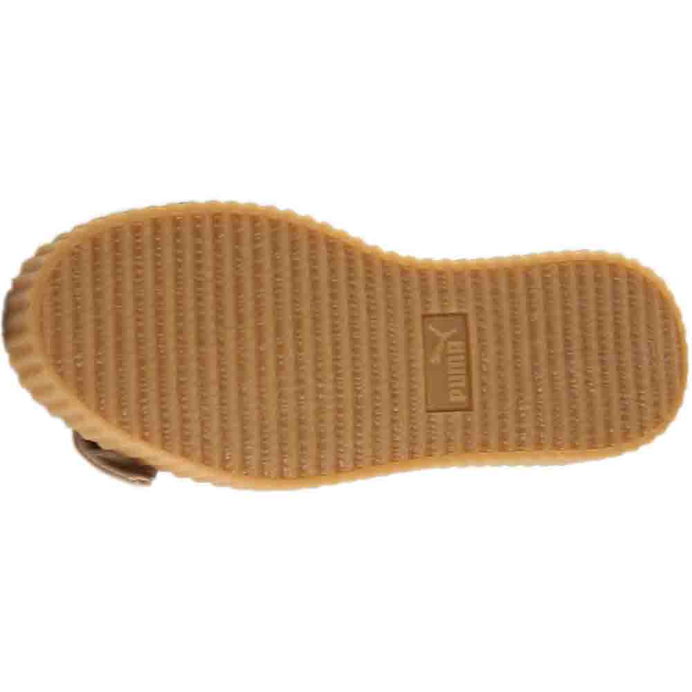 Puma Fenty By Rihanna Bow Creeper Lace Up Flats Brown Womens Lace Up Flats