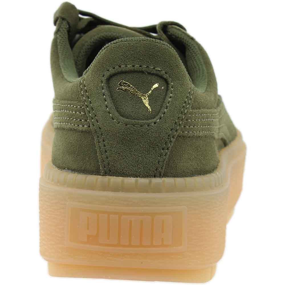 puma platform green suede