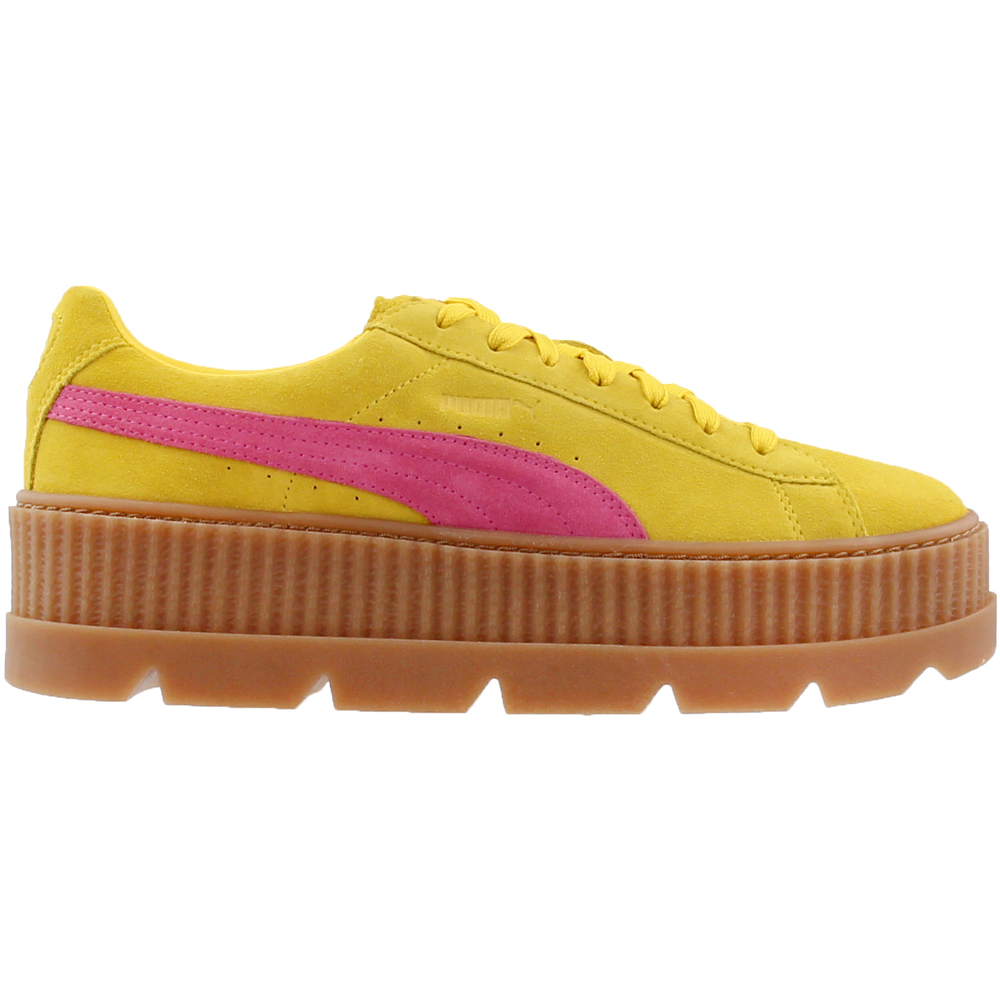 Shop Yellow Mens Puma Fenty by Rihanna Suede Cleated Creeper Lace