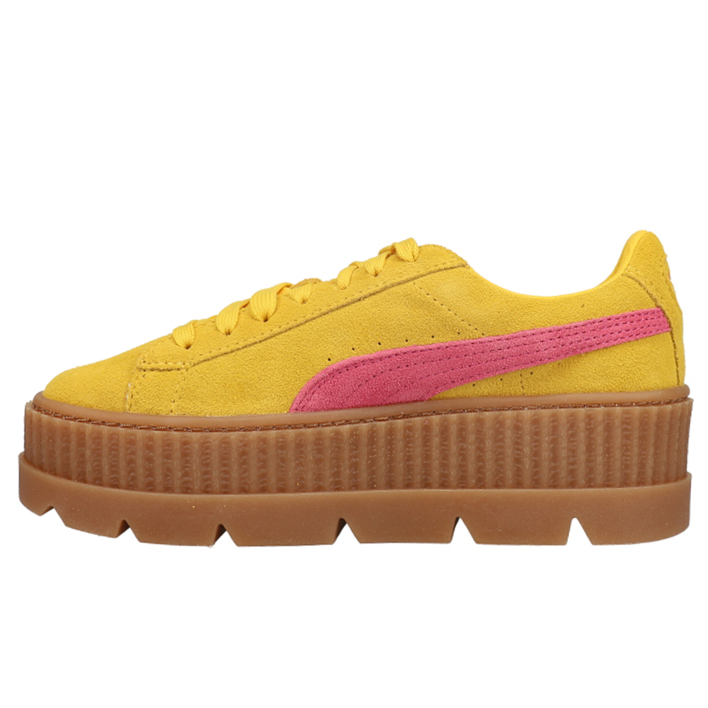 Puma Fenty By Rihanna Suede Cleated Creeper Platform Sneakers Yellow Womens Lace Up Sneakers Puma Fenty By Rihanna Suede Cleated Creeper Platform Sneakers Yellow Womens Lace Up Sneakers