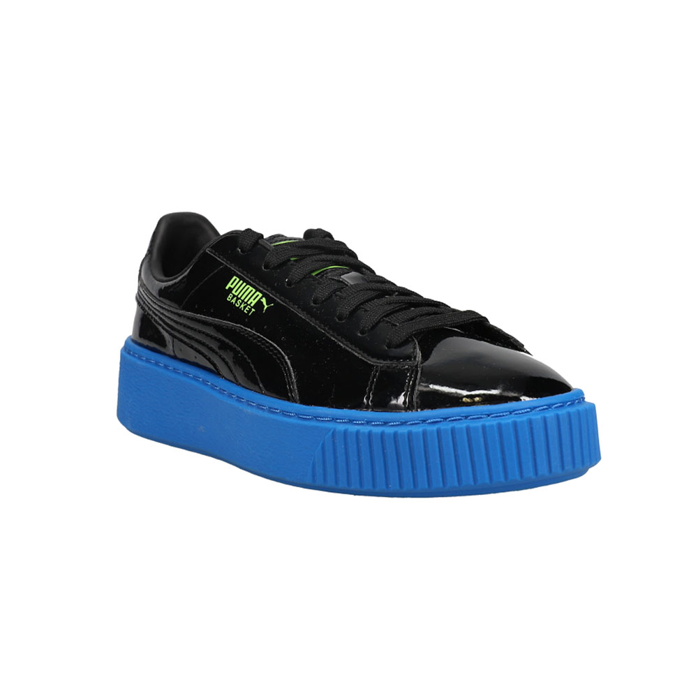 puma platform sneakers blue and green