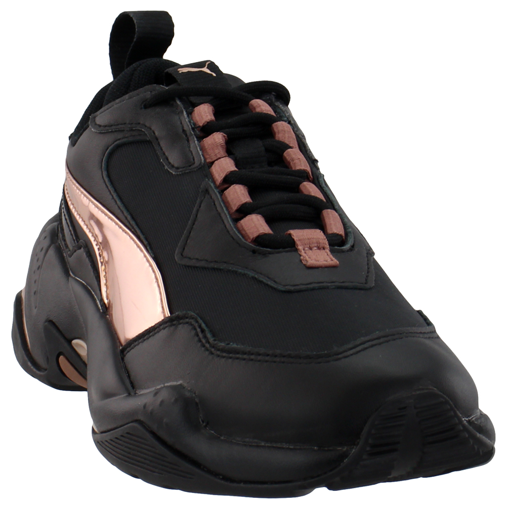 Puma Thunder Electric Metallic Lace Up Sneakers Black Womens Chunky Lace Up Lifestyle Sneakers