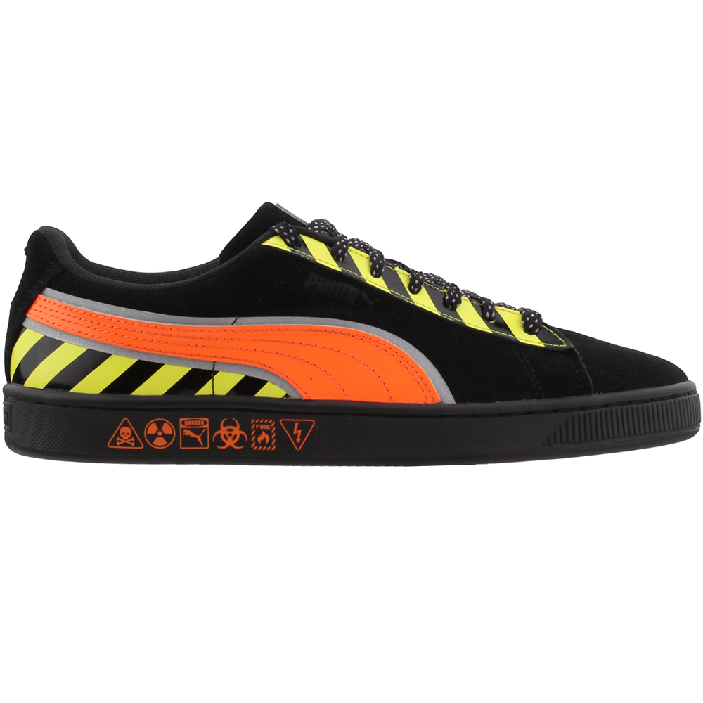 puma hazard orange suede sneakers