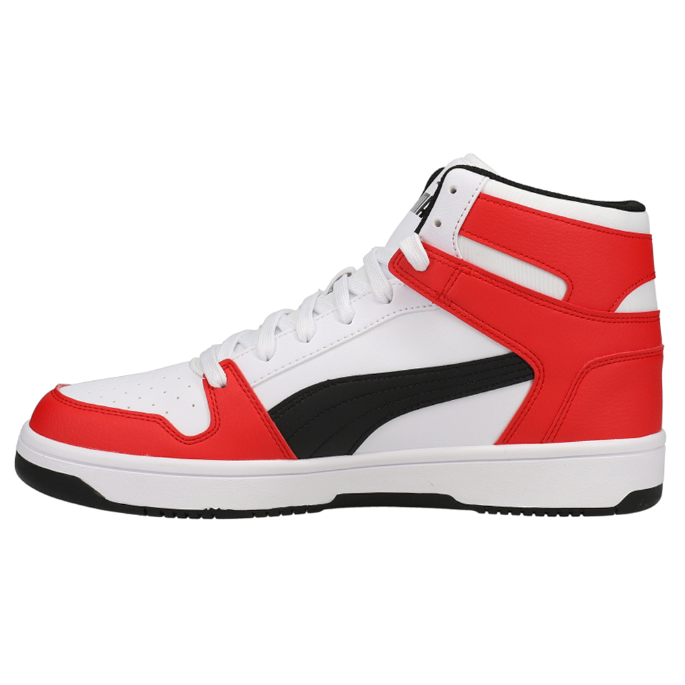 Shop White Mens Puma Rebound Layup Wide High Top Sneakers