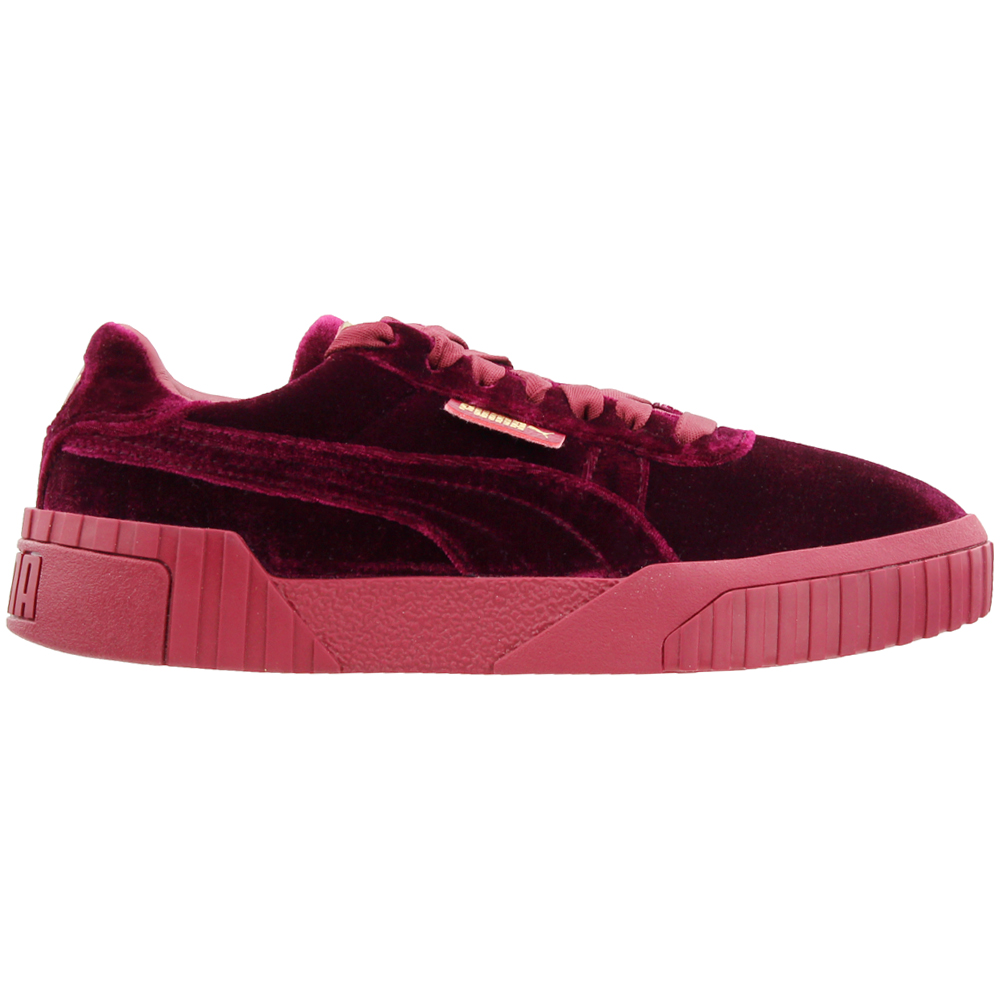 Puma Cali Velvet Red Womens Lace Up Sneakers