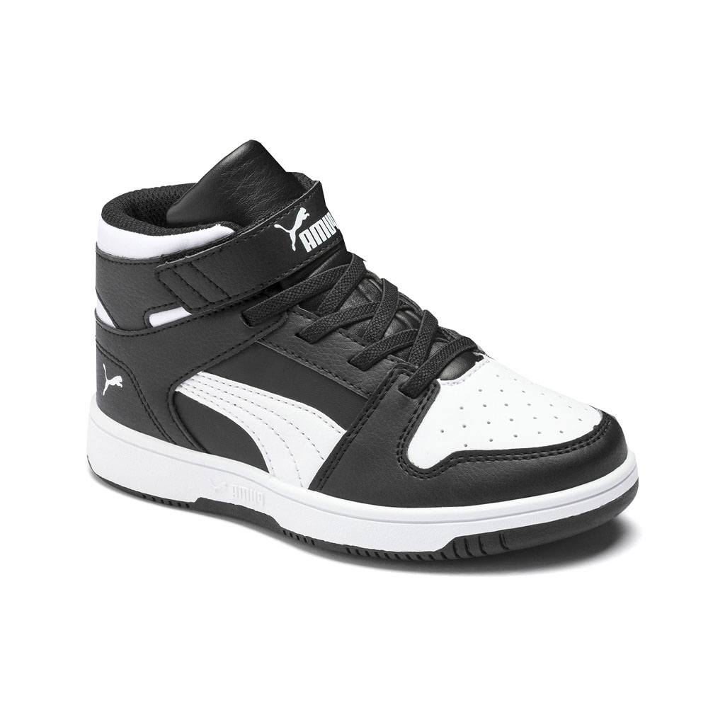 Puma Rebound Layup Sl High Top Youth Boys Black White Sneakers Casual