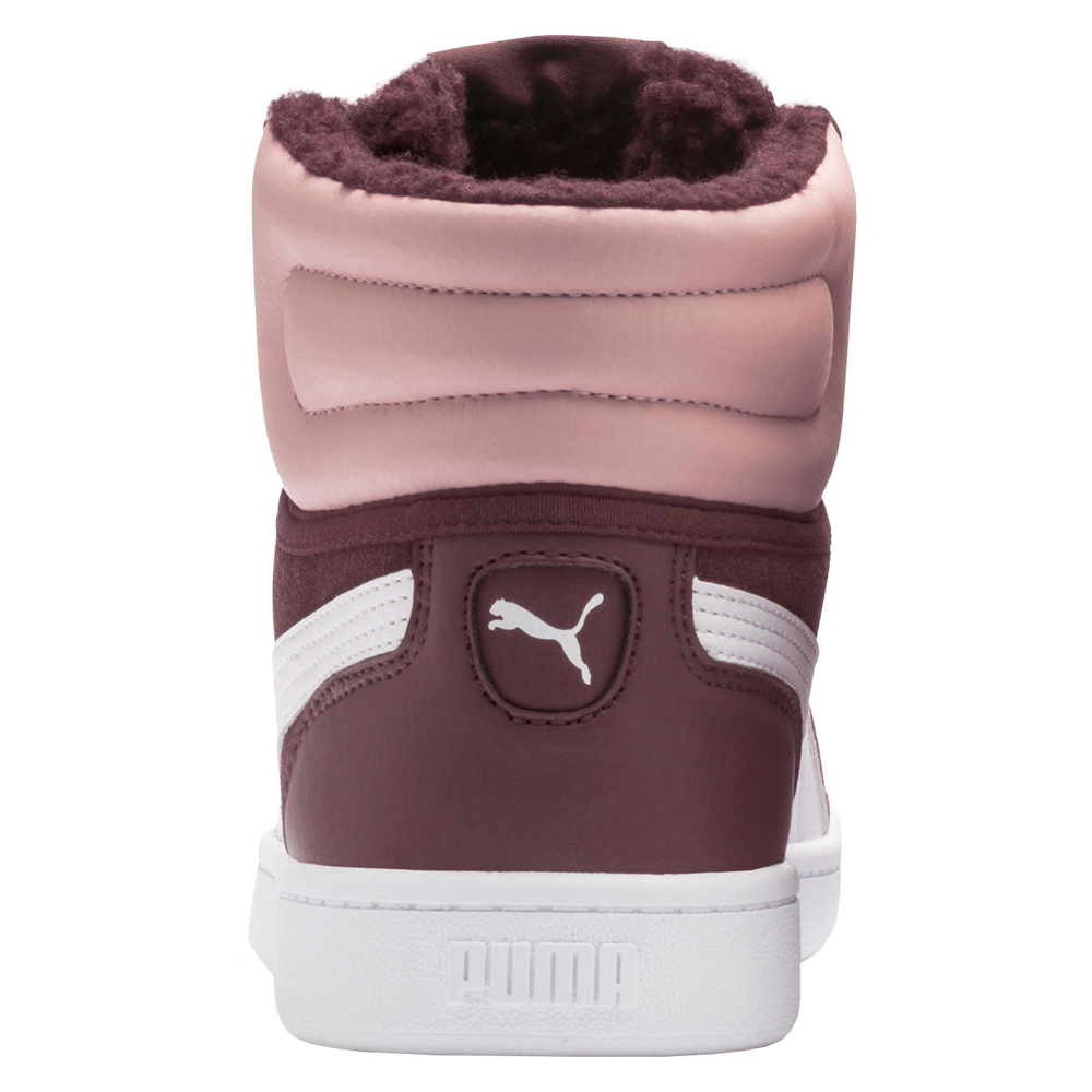 Puma Vikky V2 Mid Fur High Top Sneakers (Big Kid) Purple Girls High Top,  High Top, Lace Up Sneakers