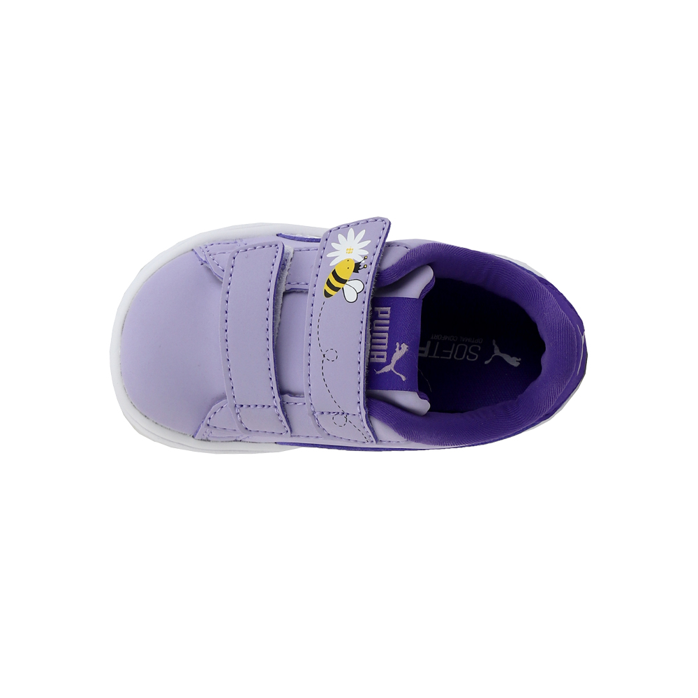 Puma Smash V2 Bees Slip On Sneakers (Infant-Little Kid) Purple Girls Slip  On Sneakers