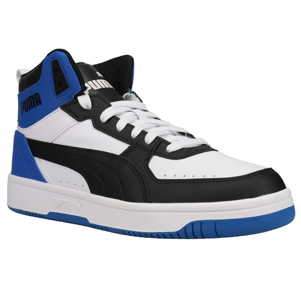 Puma Rebound Layup Joy Lace Up Mens Black, Blue, White Sneakers Casual ...