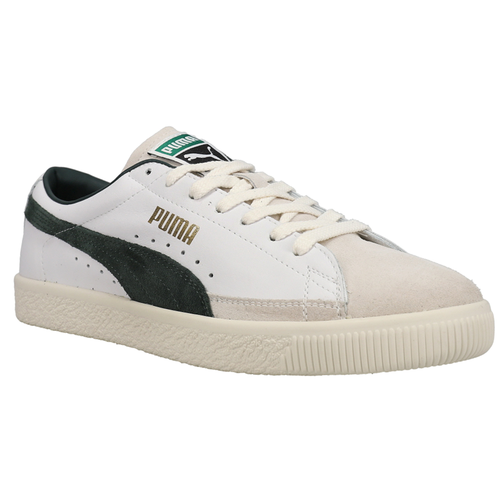 Puma Basket Vtg Lace Up Mens Green, White Sneakers Casual Shoes